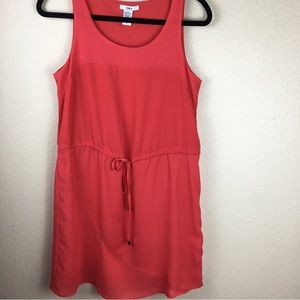 Bar III Women's Coral Tie Waist Lined Blouson Mini Dress Size Small